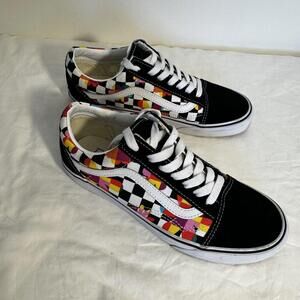 VANS Checkerboard Floral Flower Power Old Skool Canvas Shoes Unisex Women 7.5
